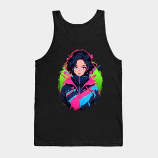 Neon Anime Girl Art – Anime Shirt Tank Top